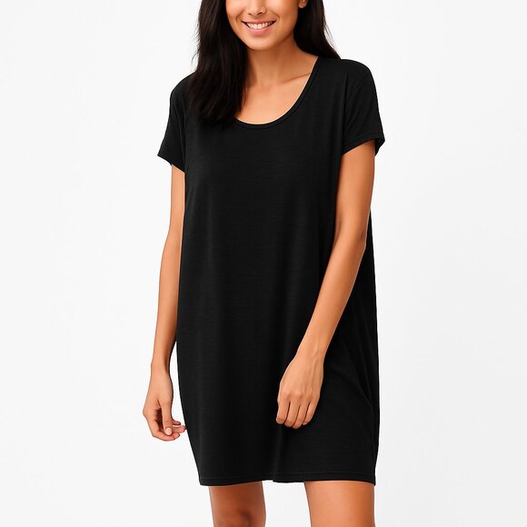 Aritzia Wilfred Free Black Midi Dress Size Small Scoop Neck Sleeveless Chiccore - Picture 1 of 12